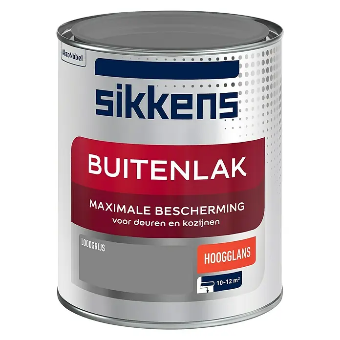 Sikkens Buitenverf Loodgrijs - Loodgrijs, Inhoud: 750 ml, Hoogglans - Vooraanzicht