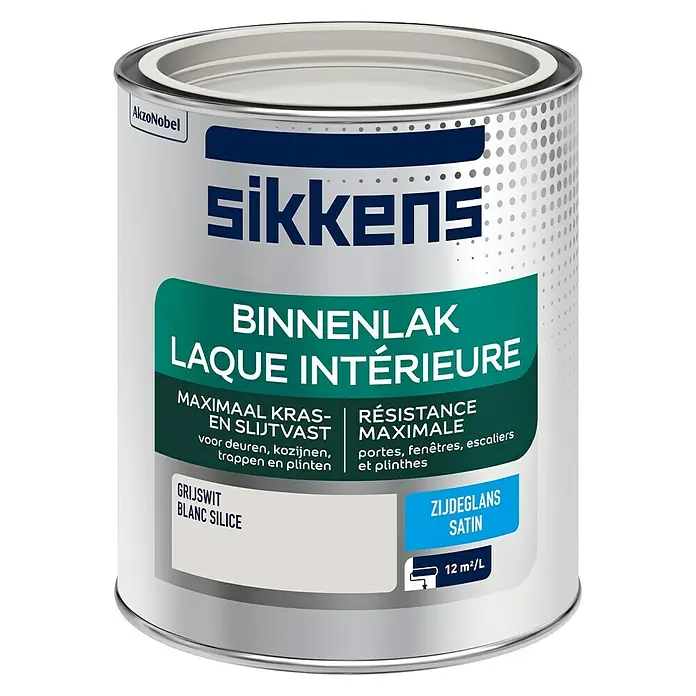 Sikkens Kleurlak Grijswit - Grijswit, 750 ml, Zijdeglans - Vooraanzicht
