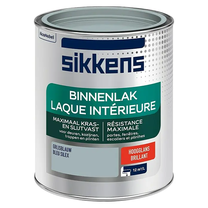 Sikkens Kleurlak Grijsblauw - Grijsblauw, 750 ml, Hoogglans - Vooraanzicht