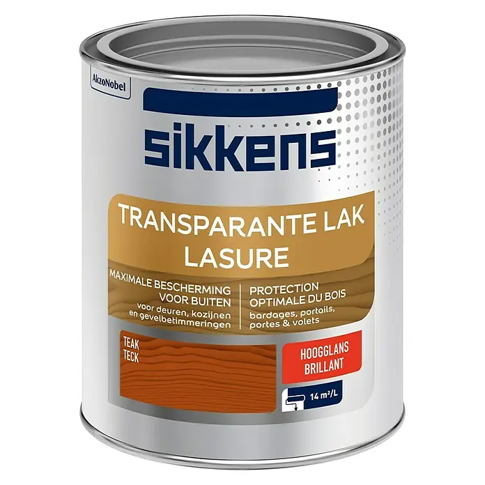 Sikkens Buitenverf Teak - Teak, Inhoud: 750 ml, Hoogglans - Vooraanzicht