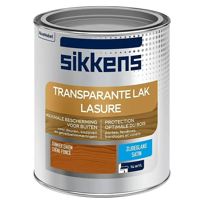 Sikkens Buitenverf Donker Eiken - Donker Eiken, Inhoud: 750 ml, Zijdeglans - Vooraanzicht