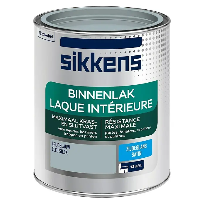 Sikkens Kleurlak Grijsblauw - Grijsblauw, 750 ml, Zijdeglans - Vooraanzicht