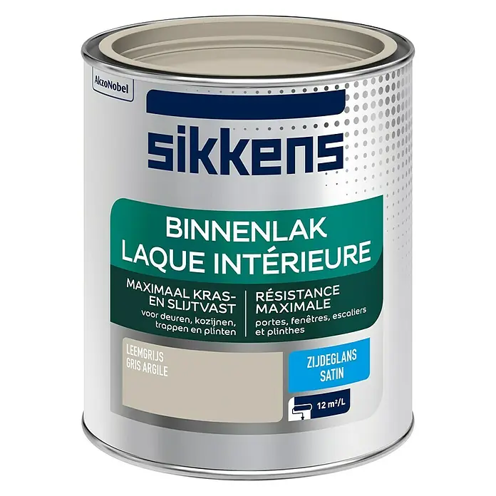 Sikkens Kleurlak Leemgrijs - Leemgrijs, 750 ml, Zijdeglans - Vooraanzicht