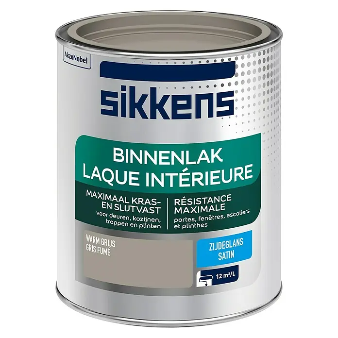 Sikkens Kleurlak Warm Grijs - Grijs, 750 ml, Zijdeglans - Vooraanzicht