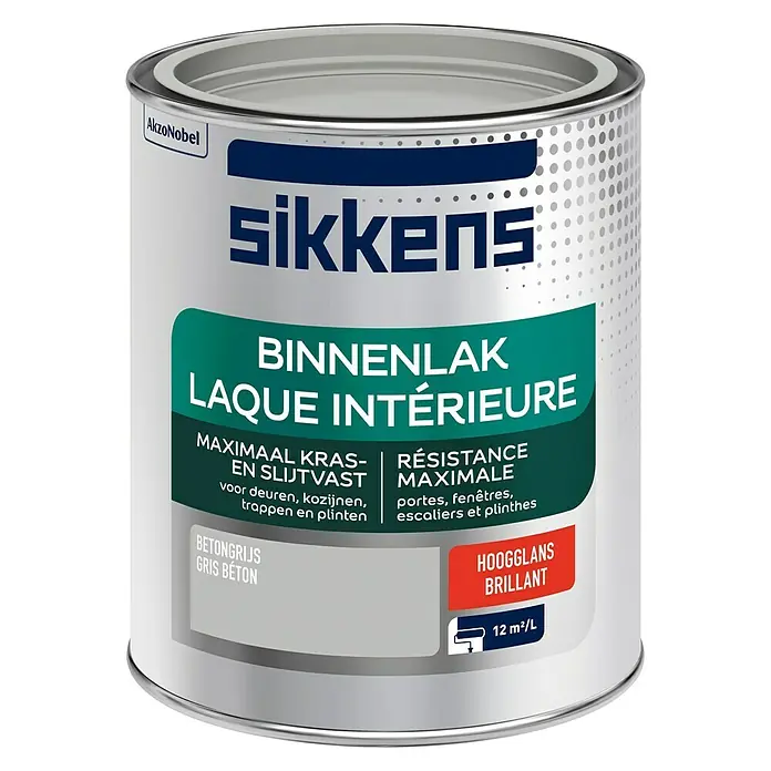 Sikkens Kleurlak Betongrijs - Betongrijs, 750 ml, Hoogglans - Vooraanzicht