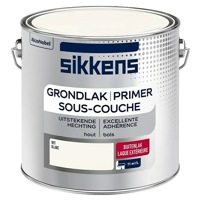 Sikkens Primer Wit Buitenlak - Wit, 2,5 l - Vooraanzicht