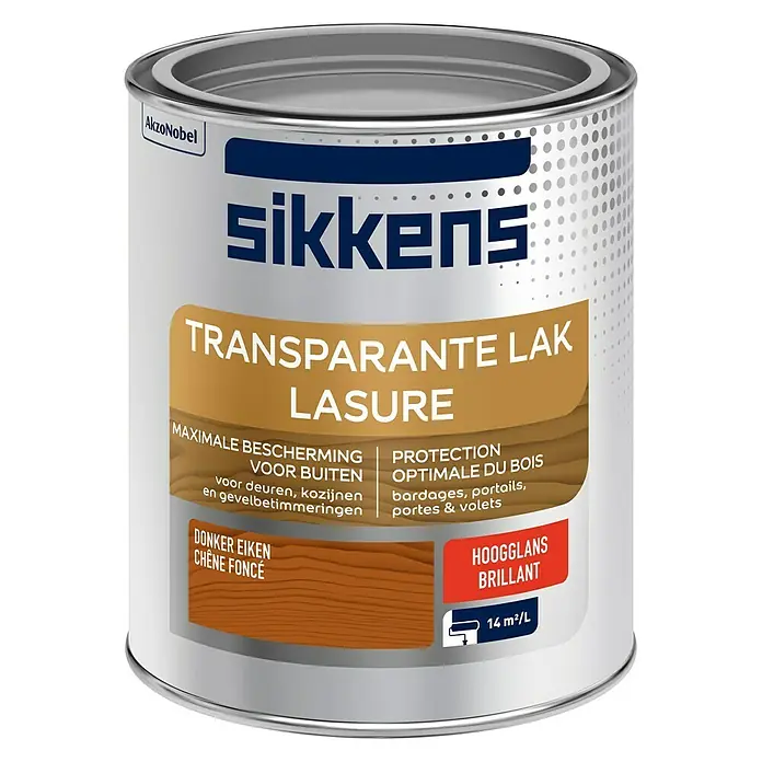 Sikkens Buitenverf Donker Eiken - Donker Eiken, Inhoud: 750 ml, Hoogglans - Vooraanzicht