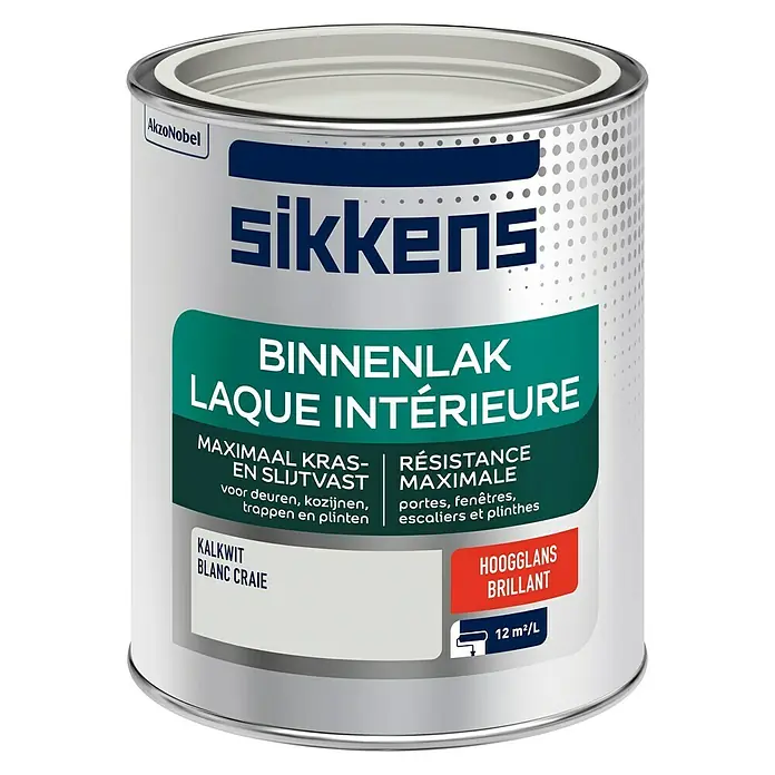 Sikkens Kleurlak Kalkwit - Kalkwit, Hoogglans - Vooraanzicht