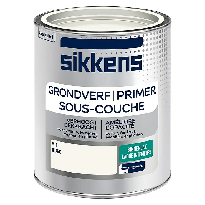 Sikkens Grondverf Wit Binnenlak - Wit, 750 ml - Vooraanzicht