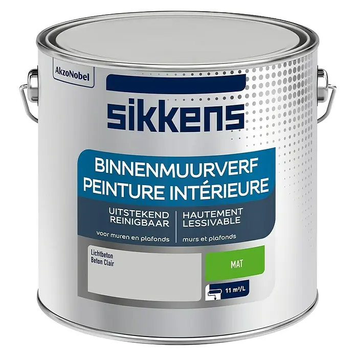 Sikkens Muurverf Lichtbeton - Licht beton, 2,5 l, Mat - Vooraanzicht