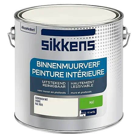 Sikkens  Muurverf RAL 9010 Gebroken Wit