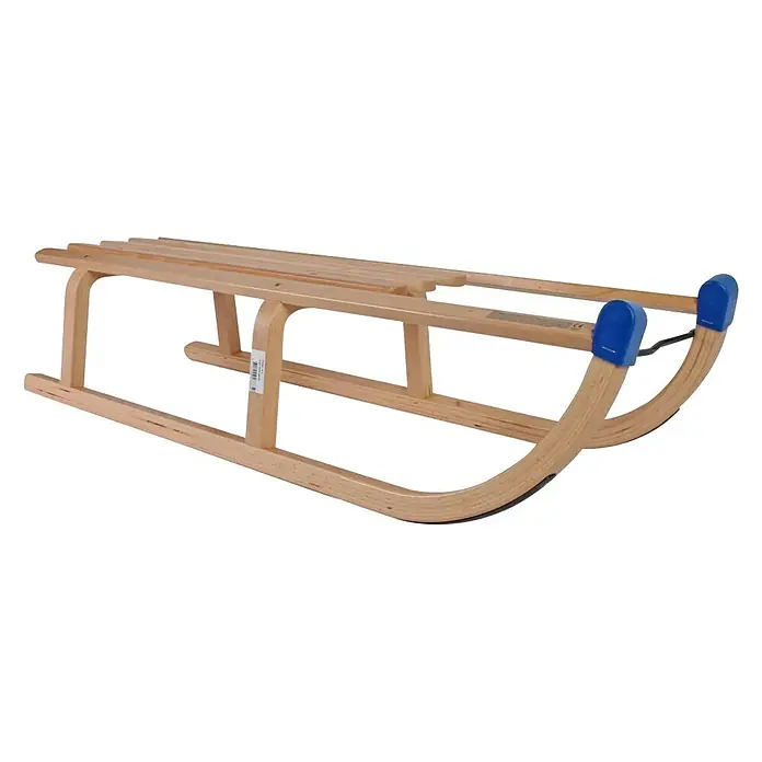 Houten slee - Naturel - Diagonaal zicht