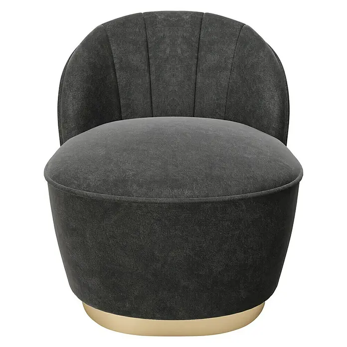 Sessel Stella - L x B x H: 67 x 71 x 70 cm, 100 % Polyester, Grau - Vorderansicht
