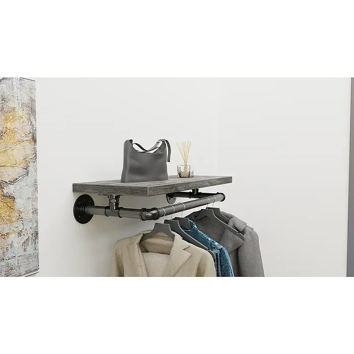 Walteco Wandregal 4 - Schwarz, Braun - Stimmungsaufnahme