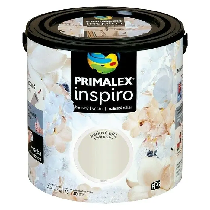 Unutarnja disperzijska boja Primalex Inspiro - Bijele boje, 2,5 l - Pogled sprijeda