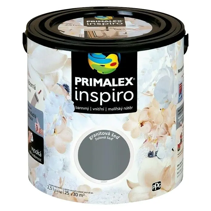 Unutarnja disperzijska boja Primalex Inspiro - Sive boje, 2,5 l - Pogled sprijeda