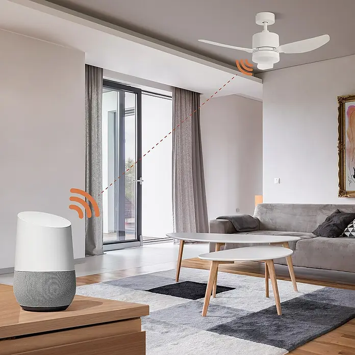 Arte confort Ventilador de techo Ellis IOT - Diámetro: 108 cm, Blanco, 15 W, DC - Foto ambiente