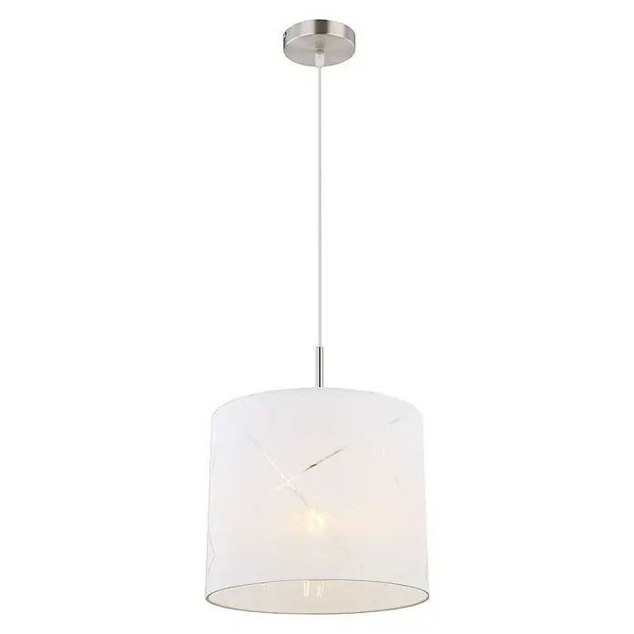 Globo Miquel Lámpara colgante redonda - 40 W, Ø x Al: 28 x 140 cm, Blanco, E27 - Vista frontal