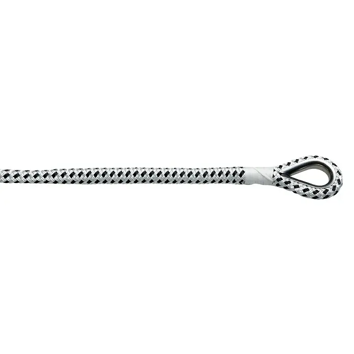 Robline Cuerda de amarre Rio - 14 mm, Largo: 30 m, Poliéster, Negro/blanco - Primer plano