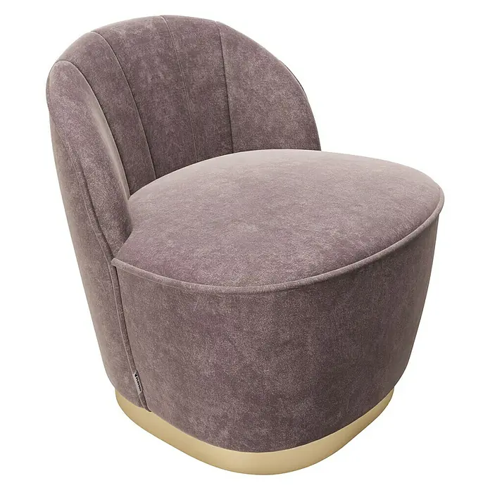 Sessel Stella - L x B x H: 67 x 71 x 70 cm, 100 % Polyester, Taupe - Diagonale Ansicht