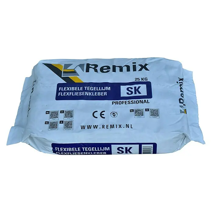 Remix Tegellijm Flexibel SK - 25 kg, Zak - Diagonaal zicht