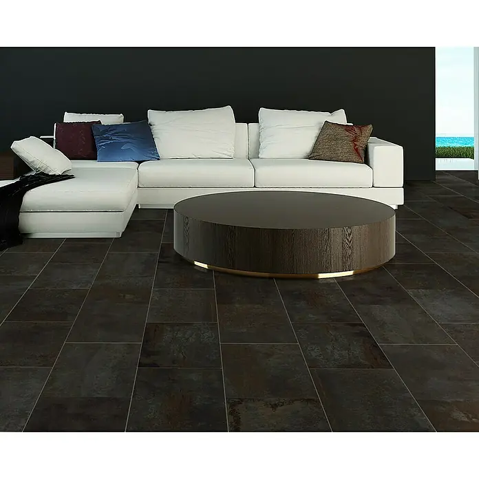 Porculanska pločica Flatiron - 60 x 120 cm, Crne boje, Mat - Živopisni prikaz