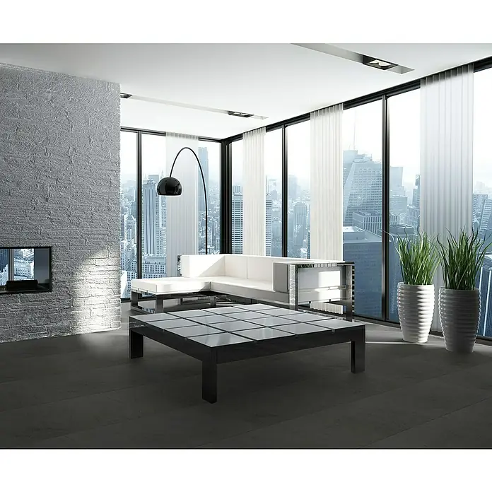 Feinsteinzeugfliese Classico - 30 x 60,3 cm, Schwarz, Matt - Stimmungsaufnahme