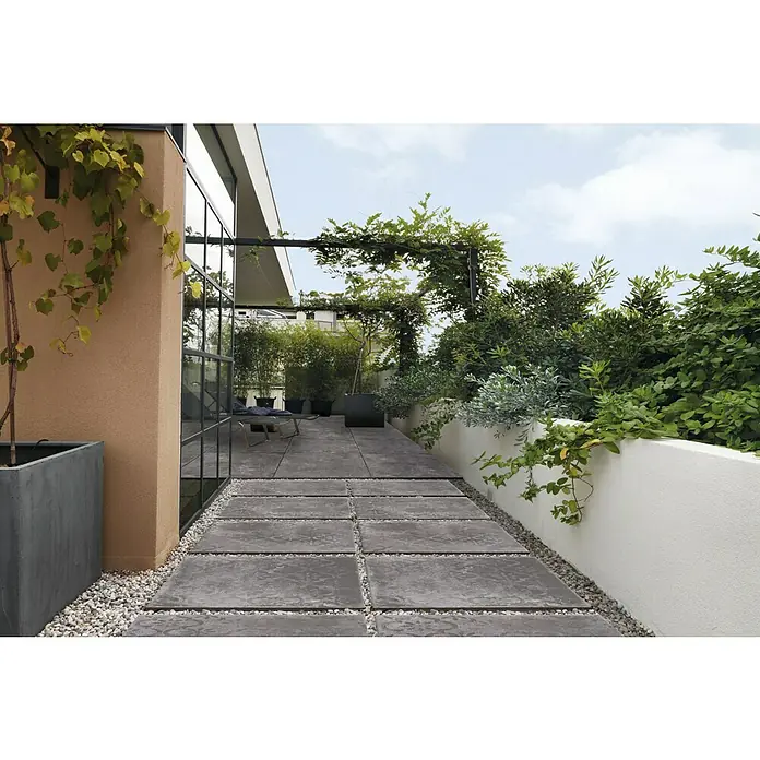 Terrassenfliese Cera 2.0 - 90 x 90 x 2 cm, Moon, Matt - Stimmungsaufnahme