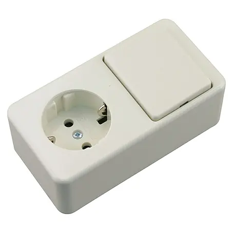 Berker  Combinatie wandcontactdoos/schakelaar Crème