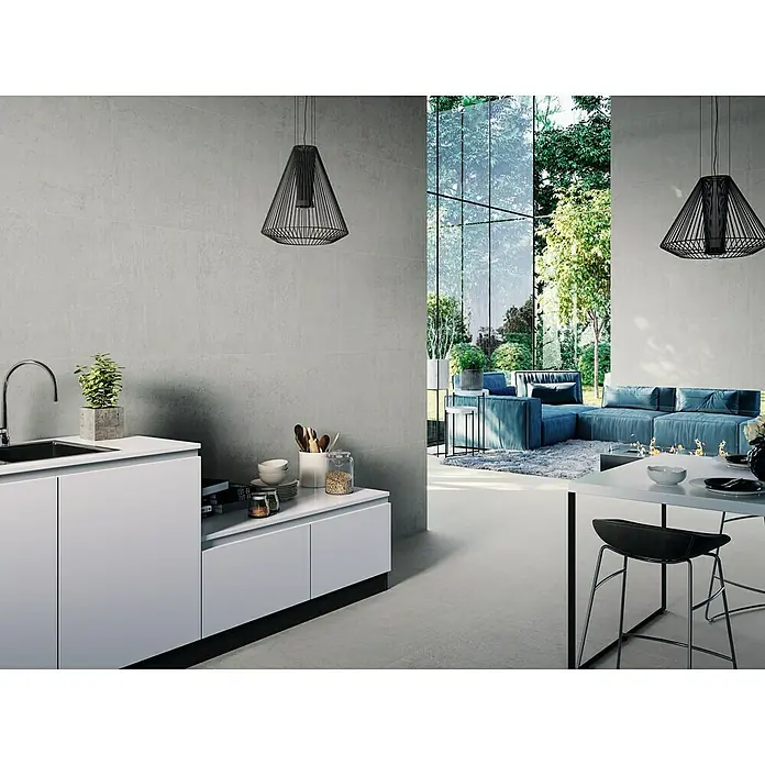 Feinsteinzeugfliese Arkety Slim - 59 x 120 cm, Grau, Matt - Stimmungsaufnahme