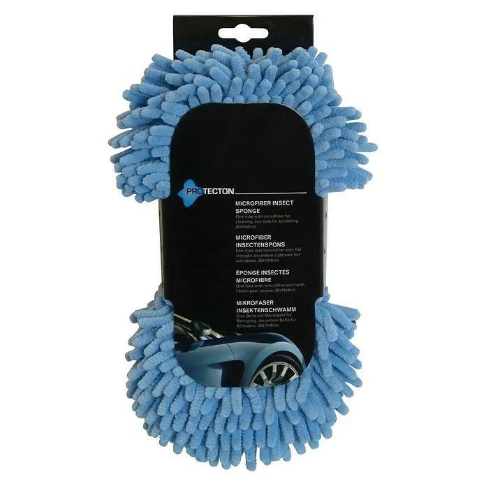 Protecton Autospons Microfiber Insectenspons - 24 x 11 x 6 cm, Blauw - Top-down weergave