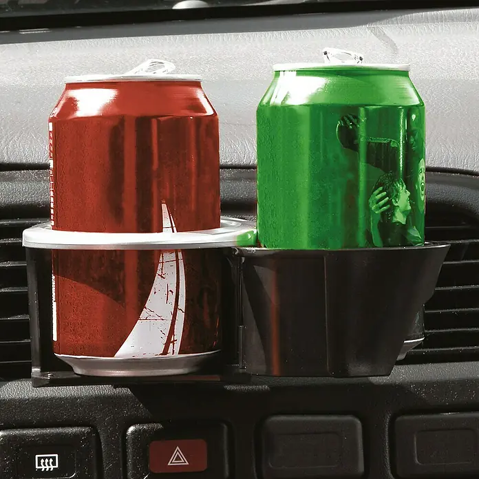 Carpoint Bekerhouder 2 in 1 - Zilver/Zwart, Kunststof - Toepassingsvoorbeeld