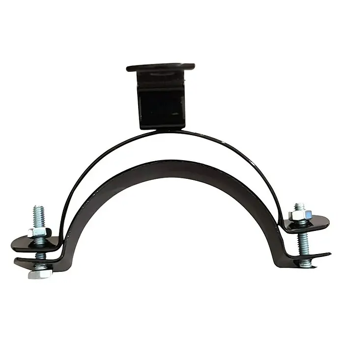 Abrazadera de pared para pellets - Diámetro: 80 mm, Negro - Vista frontal