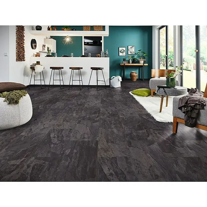LOGOCLIC Podne obloge od tvrdog vinila Deep Blue - 600 x 295 x 5 mm, Izgled kamena - Živopisni prikaz