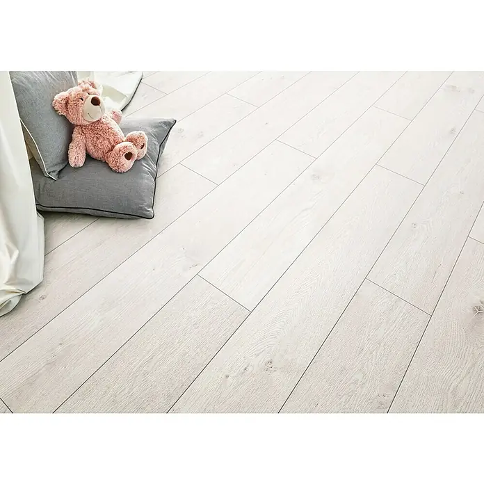 LOGOCLIC Podne obloge od tvrdog vinila Creamy Oak - 1.210 x 234 x 5 mm, Rustikalni pod - Živopisni prikaz
