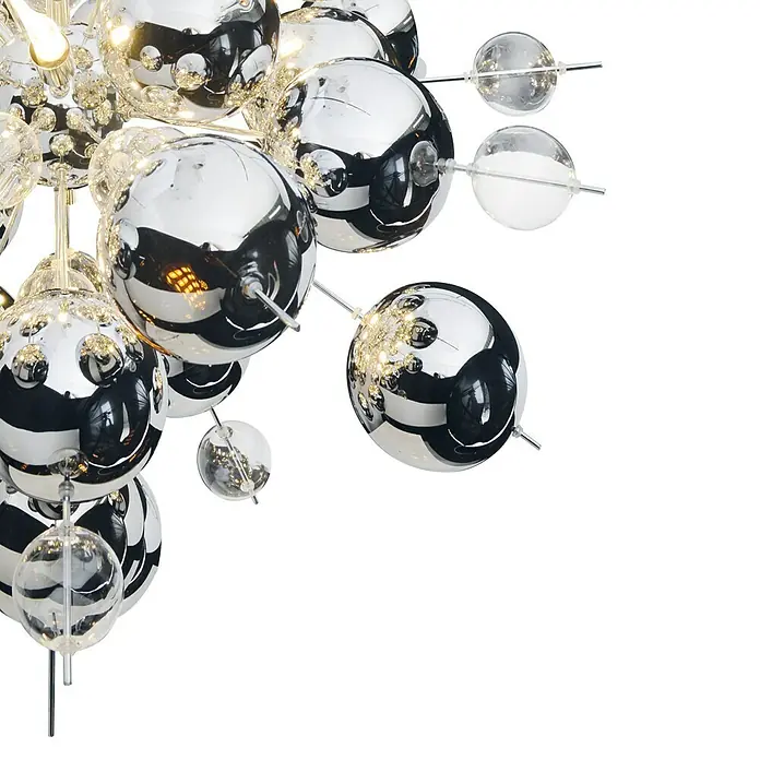 Näve Pendelleuchte Explosion - Höhe: 150 cm, Chrom - Detailaufnahme