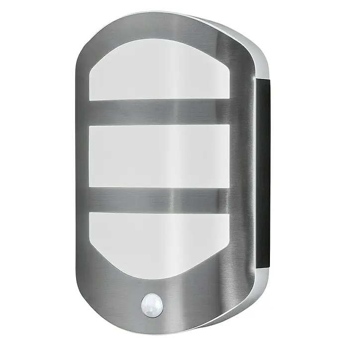 Osram Endura Style LED-Außenwandleuchte mit Sensor - 12,5 W, 180 x 60 x 283 mm, Edelstahl, IP44 - Diagonale Ansicht