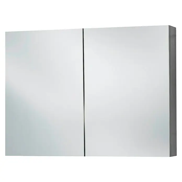 Differnz Spiegelkast Shallow 80 cm - 80 x 13 x 66 cm, Antraciet, Mat - Vooraanzicht