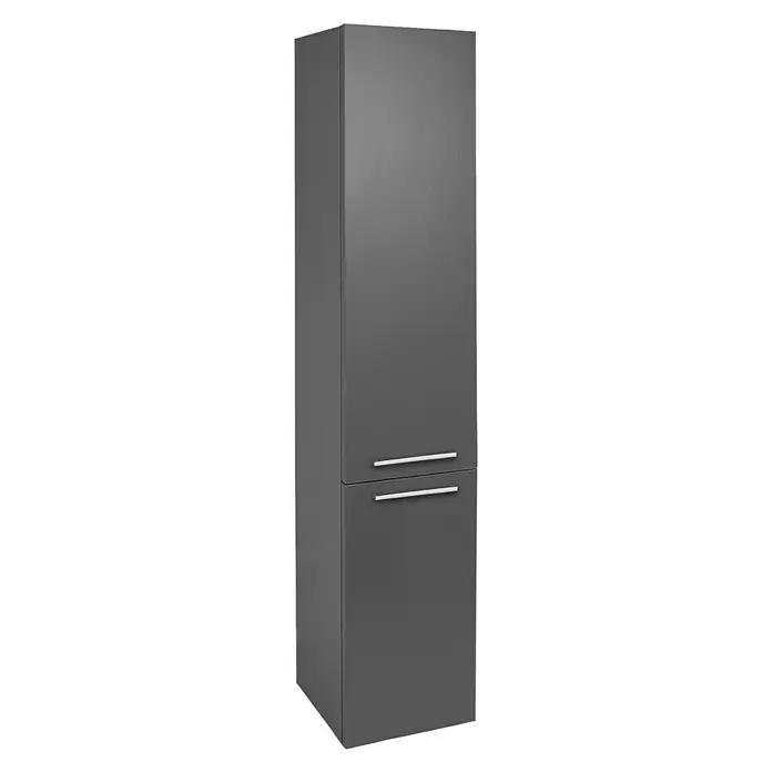 Differnz Hoge kast Shallow 150 cm - 30 x 25 x 150 cm, Antraciet, Mat - Diagonaal zicht
