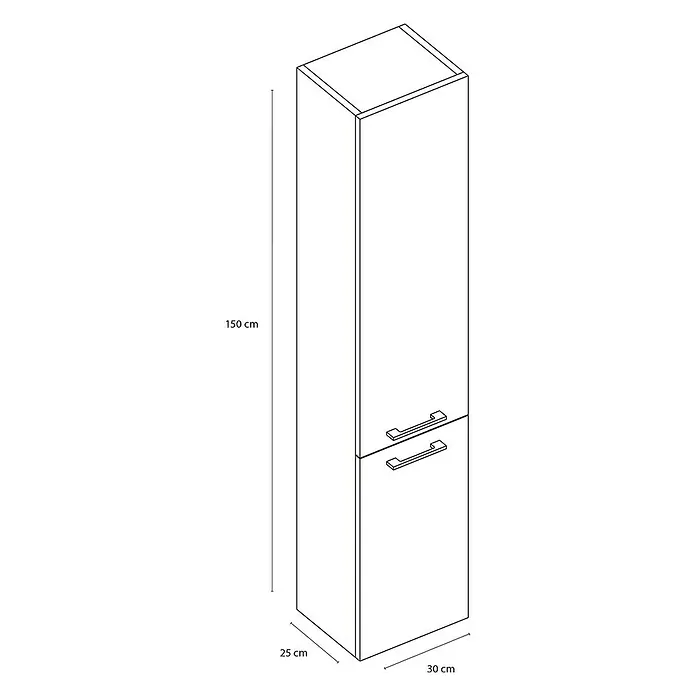 Differnz Hoge kast Shallow 150 cm - 30 x 25 x 150 cm, Antraciet, Mat