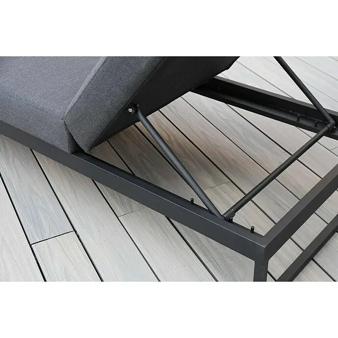 Sunfun Sonnenliege Aria - 200 x 75 x 42 cm, Anthrazit, Rückenlehne verstellbar - Detailaufnahme