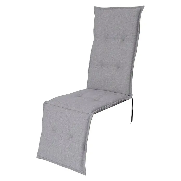 Sunfun Exclusive-Line Liegenauflage Deckchair - Hellgrau, Polyester, L x B x H: 121 x 49 x 6 cm - Diagonale Ansicht