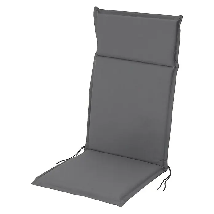 Sunfun Esdo Hochlehner-Auflage - Grau, L x B x H: 121 x 47 x 4,5 cm, Polyester - Diagonale Ansicht