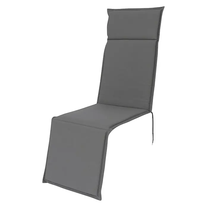 Sunfun Esdo Stuhlauflage Relaxsessel - Grau, L x B x H: 174 x 50 x 4,5 cm, Polyester - Diagonale Ansicht