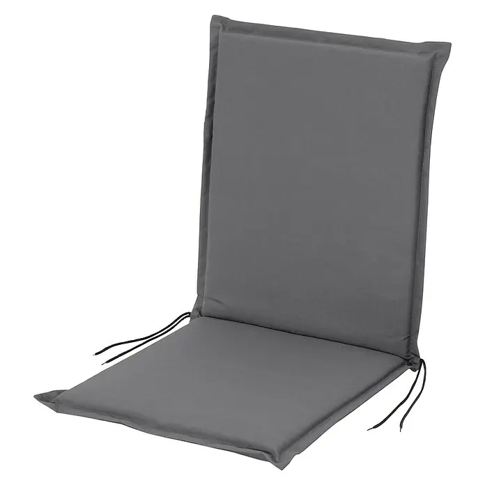 Sunfun Esdo Niederlehner-Auflage - Grau, Polyester, L x B x H: 100 x 45 x 4,5 cm - Diagonale Ansicht