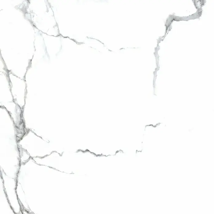 Feinsteinzeugfliese Calacatta - 100 x 100 cm, Weiß, Glänzend - Detailaufnahme