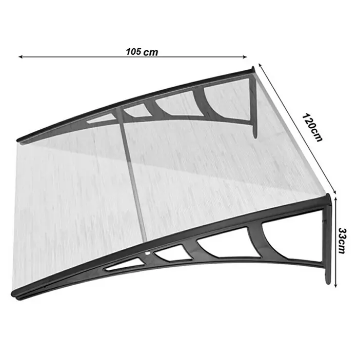 Marquesina para puerta Canopy - 105 x 120 x 33 cm, Transparente