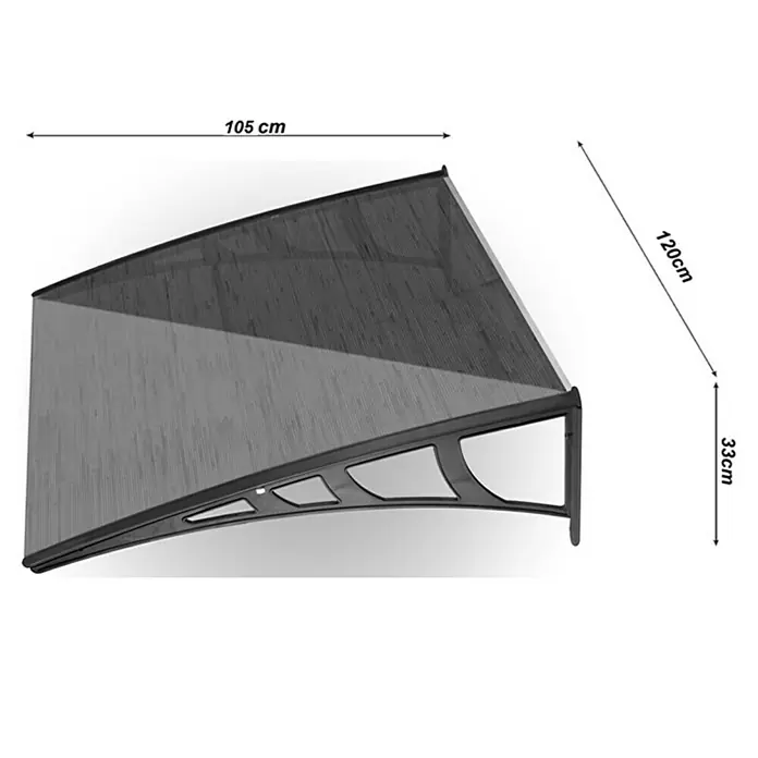 Marquesina para puerta Canopy - 105 x 120 x 33 cm, Bronce