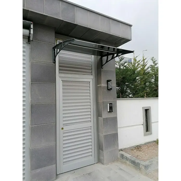 Marquesina para puerta Canopy - 105 x 120 x 33 cm, Bronce - Foto ambiente