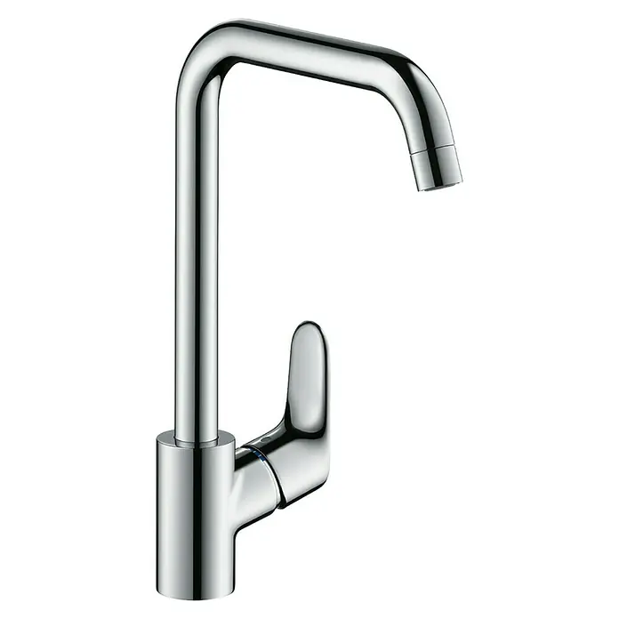 Hansgrohe Spültischarmatur Focus M41 - U-Auslauf, Chrom, Glänzend - Diagonale Ansicht
